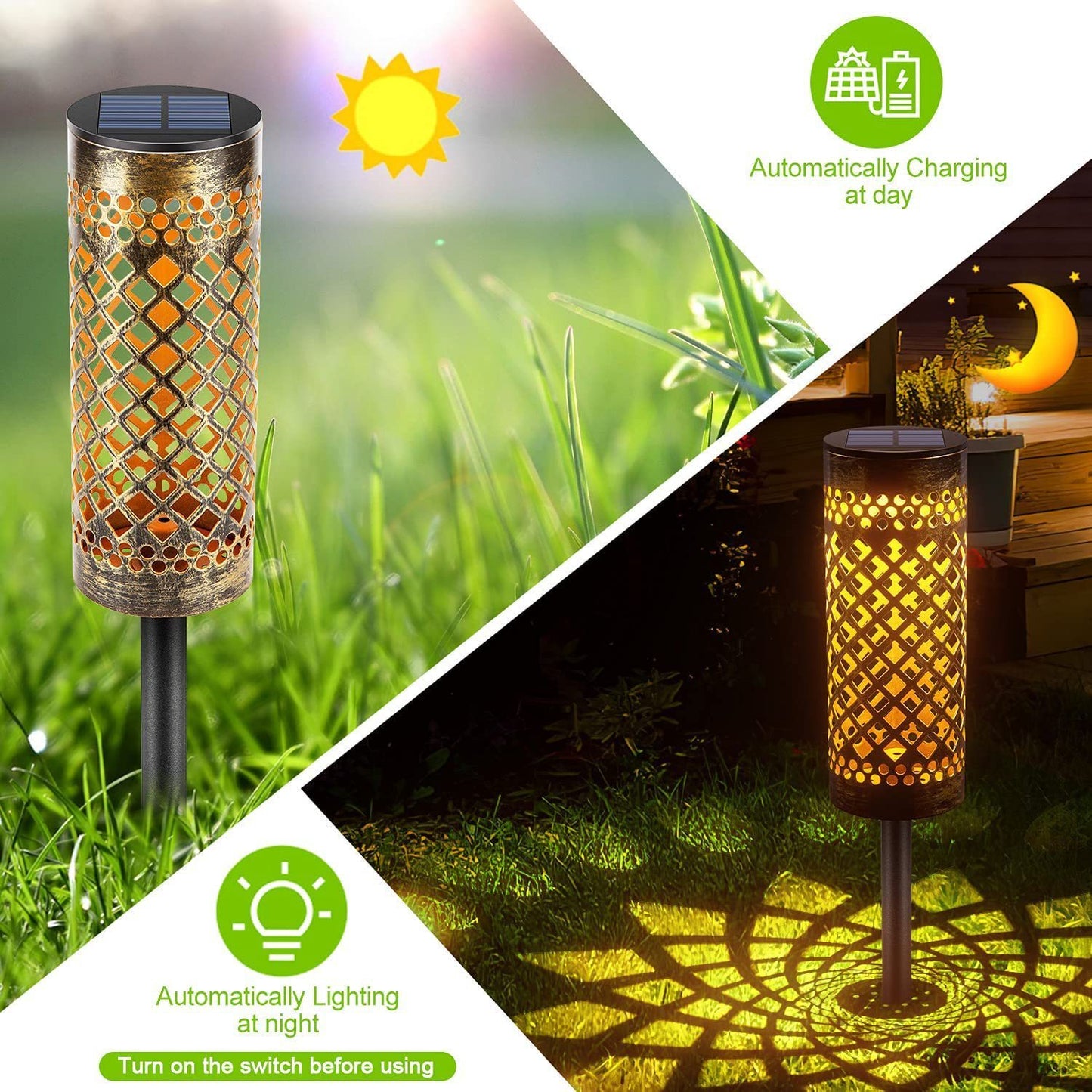 Metal Solar-powered Lawn Lamps