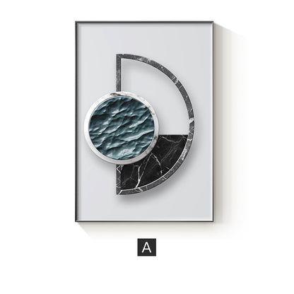 Abstract Geometric Canvas Painting Wall Poster